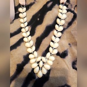 Cream ribbon tie Necklace